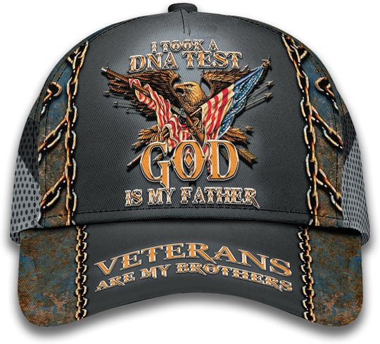 Veterans Baseball Hat - Men's Cap with Eagle Pattern, Gift Idea for Veterans Day
