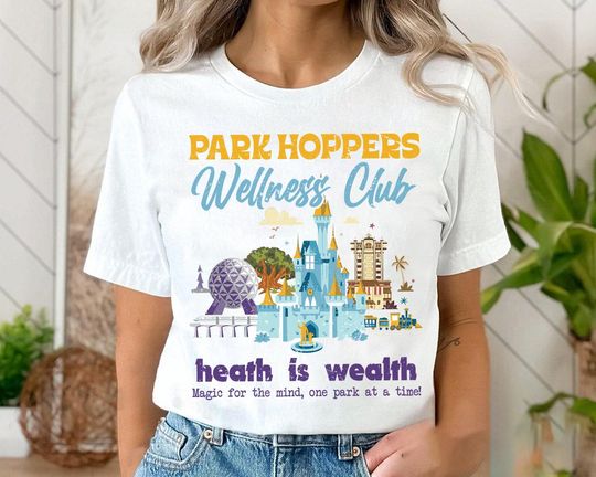 Discover Disney Park Hopper Wellness Club T-Shirt, Disney Park Hopper Shirt, Magic Kingdom Shirt, Disneyland Trip Tee, Disney 4 Parks Matching Shirt