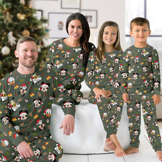 Discover Disney Mickey And Friends Christmas Family Pajamas, Disney Mickey Santa Xmas Pajamas, Magic Kingdom Pjs, Xmas Gift