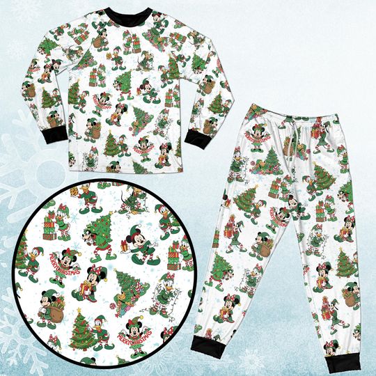 Discover Custom Mickey and Friends Christmas Pajamas Family Set, Matching Holiday PJs, Xmas Sleepwear for Kids & Adults, Festive Loungewear
