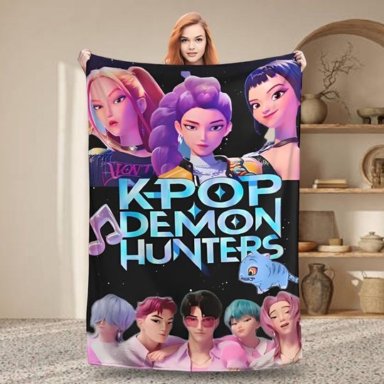 Discover K-pop Demon Hunter Blanket, Anime Girls Throw Blanket, Gift for Fans, K-pop Fun Gift, Birthday Gift for Daughter, Christmas Gifts for Her