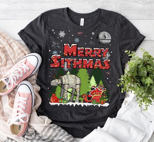 Discover Star Wars Merry Sithmas  AT-AT Darth Vader Christmas Shirt, May The 4th Be With You, Disney Hollywood Studios Christmas Trip, Galaxy's Edge
