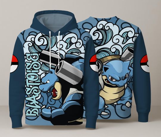 Discover Blastoise Hoodie, Cool Blastoise Sweatshirt, Funny Anime Graphic Hoodie, Kawaii Crewneck Sweatshirt, Unisex Blastoise Gift Hoodie