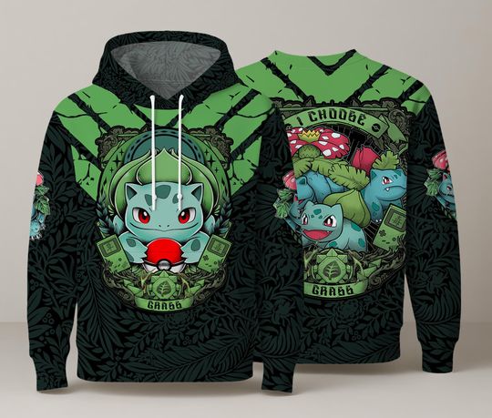 Discover Bulbasaur Hoodie Shirt, Cute Bulbasaur Sweatshirt, Grass Type Graphic Pullover, Kawaii Hoodie, Unisex Crewneck, Bulbasaur Shirt Gifts