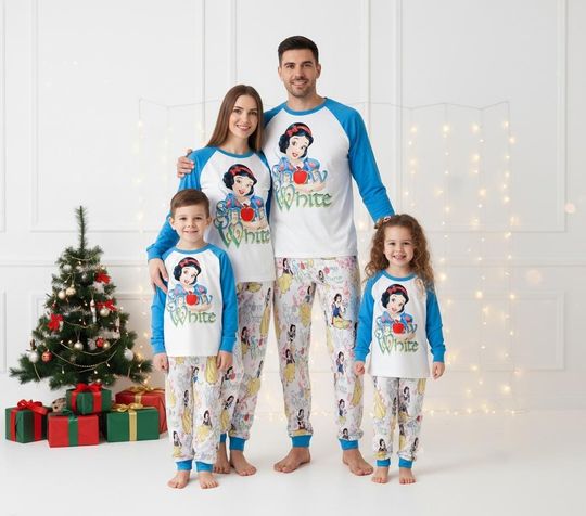 Discover Snow White Long Sleeve Pajamas Set, Disney Christmas Pajamas Family, Princess Matching Pajamas, Holiday Gift