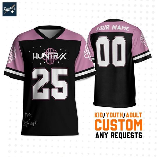 Discover Personalize KDM Huntr/x Signature Football Jersey, Custom Kpop idol Football, Gift For Kpop Fan, Kpop Movie