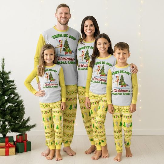 Discover Elf Long Sleeve Pajamas Set, Christmas Pajamas Family, Holiday Matching Pajamas, Xmas Gift for All