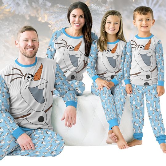 Discover Frozen Long Sleeve Pajamas Set, Olaf Christmas Pajamas Family, Disney Matching Pajamas, Cozy Winter Holiday Gift