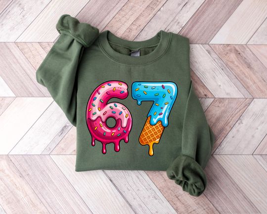 Discover Six Seven Ice Cream Drip Sport Sweatshirt, 67 Fun Meme Sweatshirt, Basketing Sports Sweatshirt, Basketball Team Gift, Astronaut With Basketball