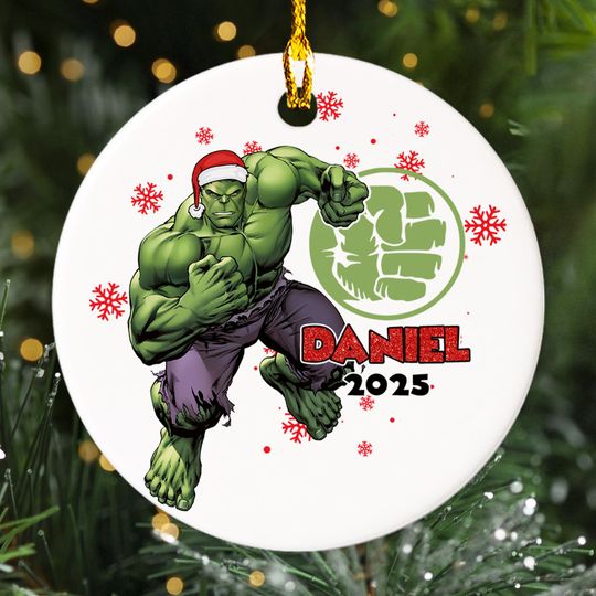 Personalized Hulk Ornament Green Giant, Customized 2025 Christmas Tree Decor
