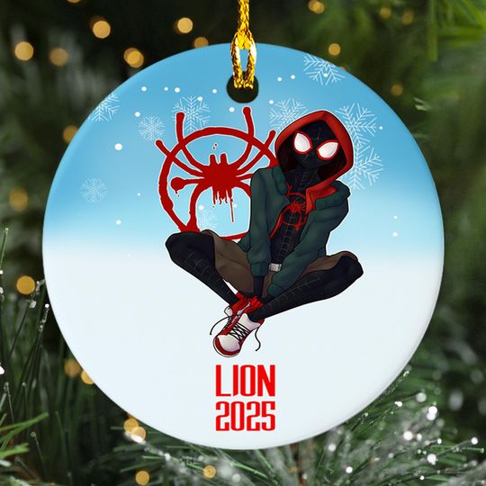 Custom Miles Morales Xmas Ornament, Spider Verse Christmas Ornament