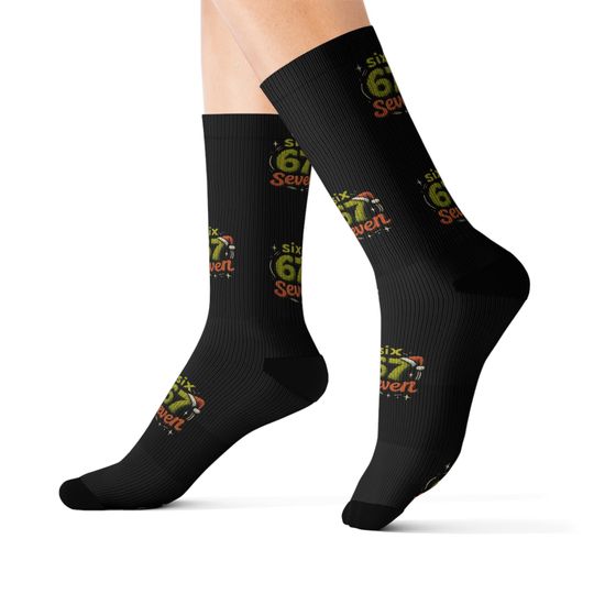 Discover 67 socks, 6-7 socks, 6 7 socks, 67 christmas socks, funny meme socks, funny socks, six seven socks