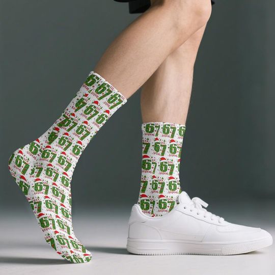 Discover Funny Six Seven 6 7 Meme Socks, Trending Meme Gifts, Christmas Gifts For Women Men, 6 7 Socks, GenZ Gifts, Funny 6 7, Six Seven