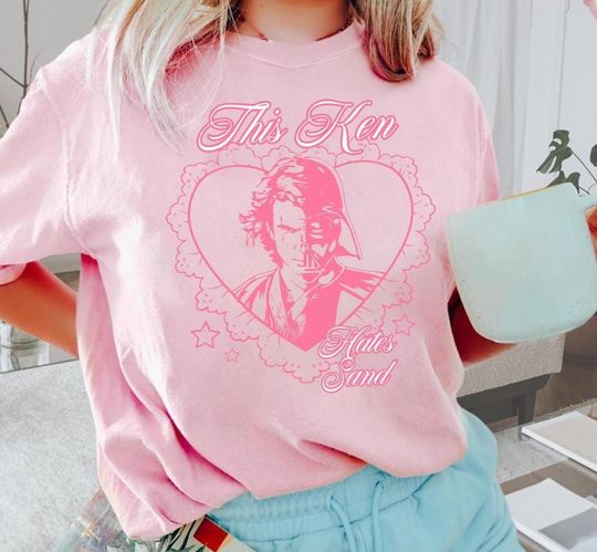 Discover Star Wars Anakin Skywalker This Ken Hates Sand Pink Coquette Bow T-Shirt, Disney Hollywood Studios Trip Tee, May The Force Be With You Shirt
