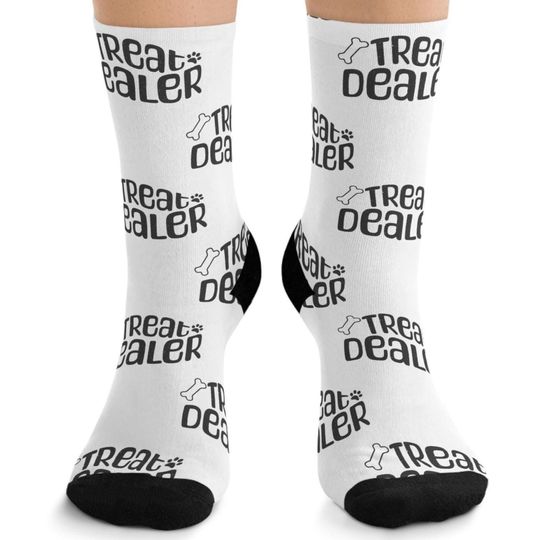 Discover Dog Lover Socks, Fun Gift for Dog Owners, Treat Dealer Socks, Dog Walker Gift, Dog Mom Gift, Dog Dad Gift, Dog Sitter Gift