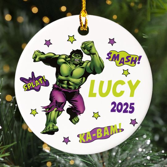 Personalized Hulk Green Giant Christmas Ornament, Custom Hero 2025 Christmas Tree Decor