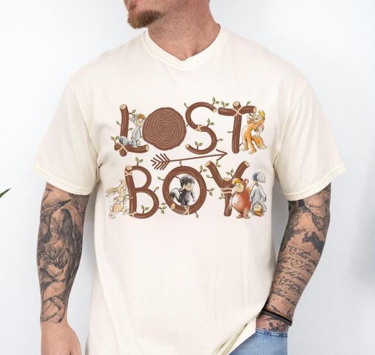 Discover Disney Peter Pan The Lost Boys Squad Sketch T-Shirt, Magic Kingdom WDW Holiday Trip, Family Birthday Gift, Disneyland Matching Family Shirt