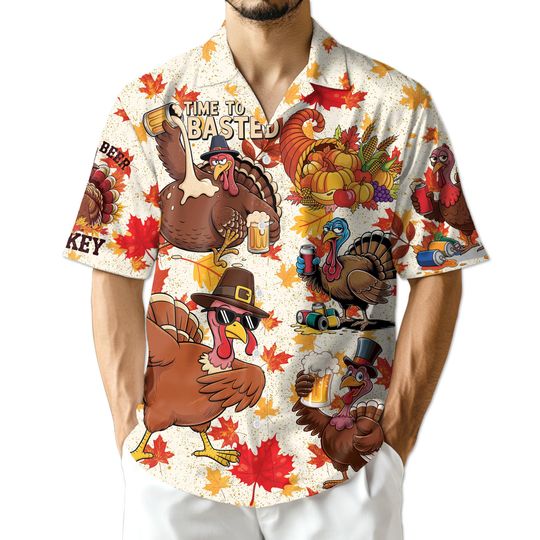 Discover Thanksgiving Hawaiian Shirt, Funny Aloha Beach Shirt for Men & Women, Tropical Holiday Shirt