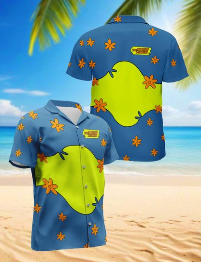 Discover The Mystery Machine Aloha Hawaiian Shirt - Summer Short-Sleeve Button-Up for Men and Women, Vacation Cartoon Fan Apparel