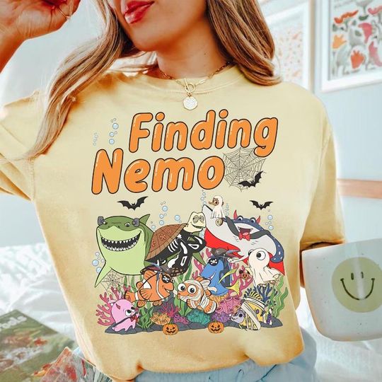 Discover Disney Pixar Finding Nemo Characters Costume Halloween T-Shirt, Disney Finding Dory Halloween, Disney Halloween Costume Trip Matching Tee