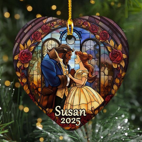 Personalized Beauty And The Beast Movie Christmas Ornament