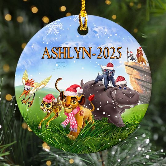 Personalized The Lion Guard Lion King Ornament Santa Animal, Lion Cartoon Xmas