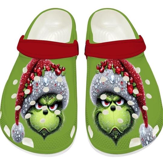 funny character Womens Christmas Clogs | Funny Holiday Shoes | Classic EVA Slip-On | Lightweight Gift for Her | Grin Comfort Footwear fun gift