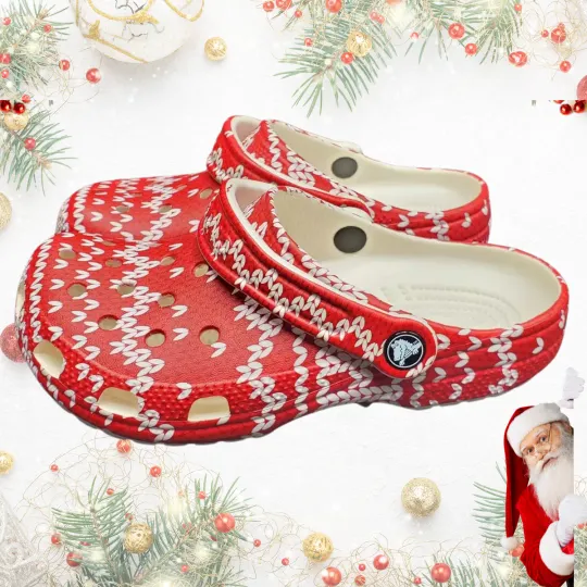 Discover Christmas Red-White Unisex Clogs