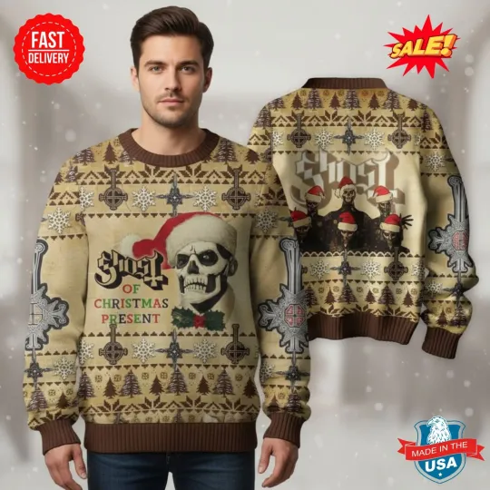 Discover Ghost Of Christmas Present 2025 Gift Ugly Sweater For Family And Friend