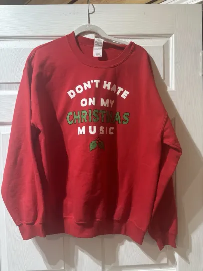 Discover Ugly Christmas Sweater Funny Don't Hate On My Christmas Music size Lg