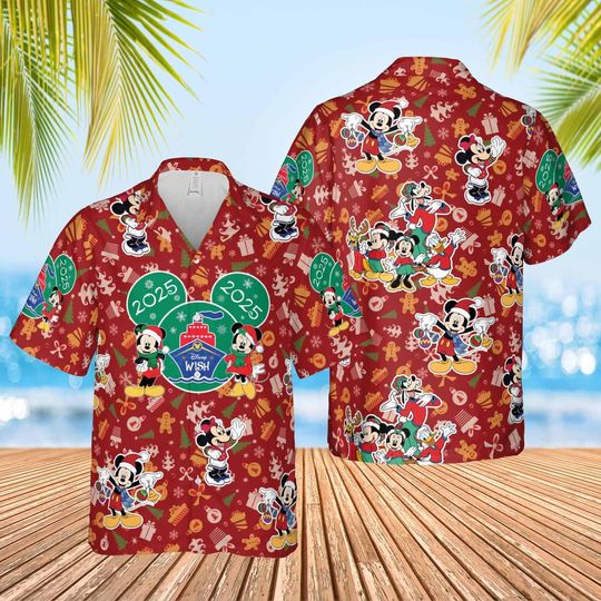 Discover Christmas Disney Cruise Hawaiian Shirt, Disney Aloha Hawaii Shirt, Disney World Cruise Shirt, Mickey And Friends Xmas Shirt