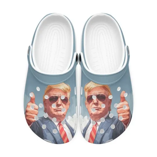 Donald Trump Inspired Artistic Clogs for Statement Footwear