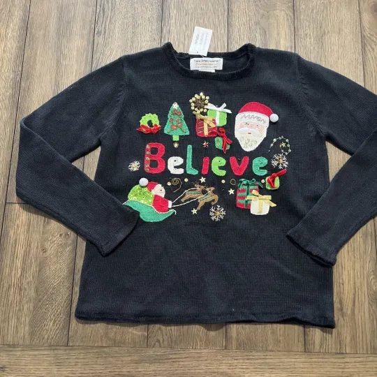 Discover Tiara International Christmas Collection NWT Size Small Knit Ugly Sweater Party