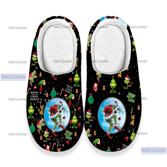 Discover Personalized funny character Christmas 3D All Over Printed Slipper, Custom Rubber Slippers, funny character Indoor Slipper, Winter Slipper, Christmas Slipper