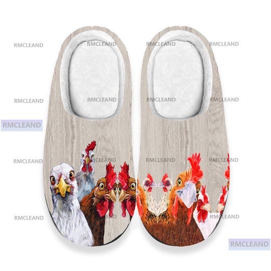 Chicken 3D All Over Print Home Slippers, Chicken Indoor Slipper, Christmas Slipper, Winter Slipper, Home Slippers