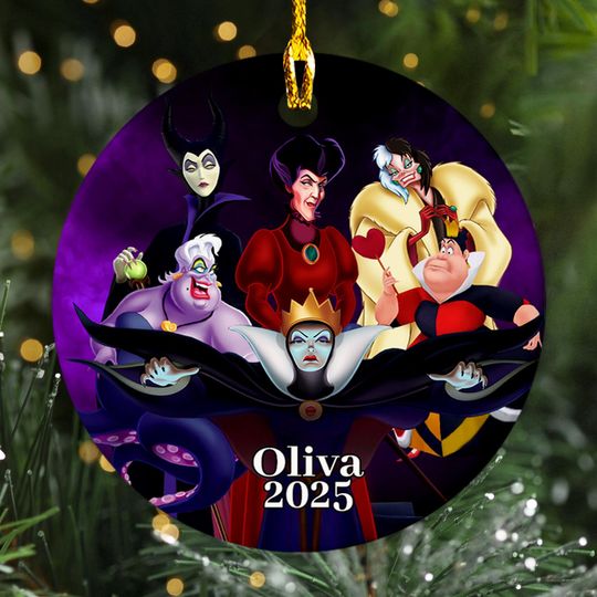 Discover Personalized Ornament Disney Evil Queens, Iconic Villain Characters Xmas Ornament Fan Gift, Customized Christmas Tree Decor Gift For Her
