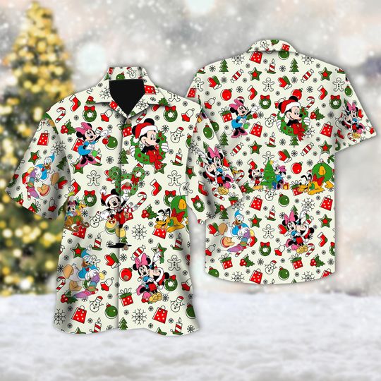 Discover Disney Mickey And Friends Christmas Hawaii Shirt, Minniee Goofy Donald Duck Button Up, Mickey Xmas Party Hawaiian Shirt, Magic Kingdom Tee
