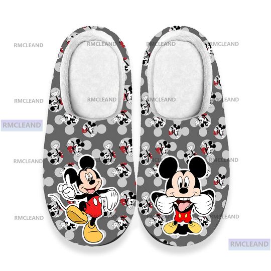 Discover Personalized Funny Mickey Mouse 3D All Over Print Slipper, Custom Rubber Slipper, Mickey Indoor Slipper, Winter Slipper, Christmas Slippers