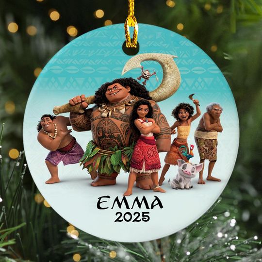 Personalized Moana 2 Character Christmas Ornament