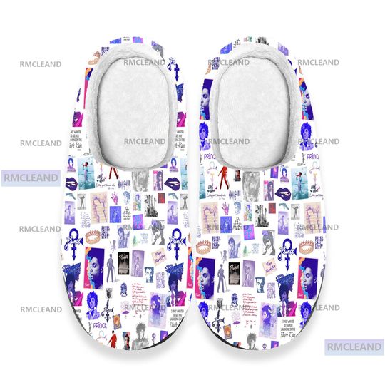 Discover Personalized Prince Pur Rain 3D All Over Print Slipper, Prince Indoor Slipper, Custom Rubber Slipper, Christmas Slippers, Winter Slippers