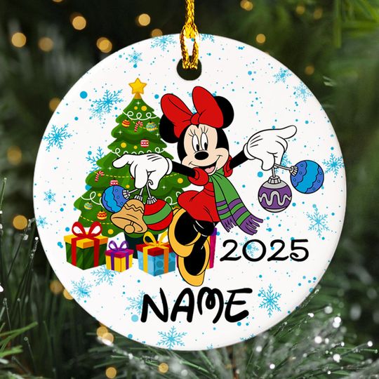Discover Personalized Cute Mouse Movie Christmas Ornament, Mouse Girl Customized 2024 Christmas Tree Decor, Mouse Santa Xmas Gift For Kid