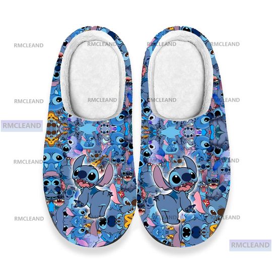Funny Lilo and Stitch 3D All Over Printed Slippers, Stitch Indoor Slipper, Christmas Slippers, Winter Slipper