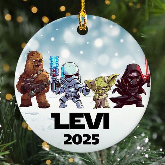 Discover Personalized Star Wars Movie Christmas Ornament, Galaxy Xmas Disney Character Reflection Customized 2025 Christmas Tree Decor, Gift For Kid
