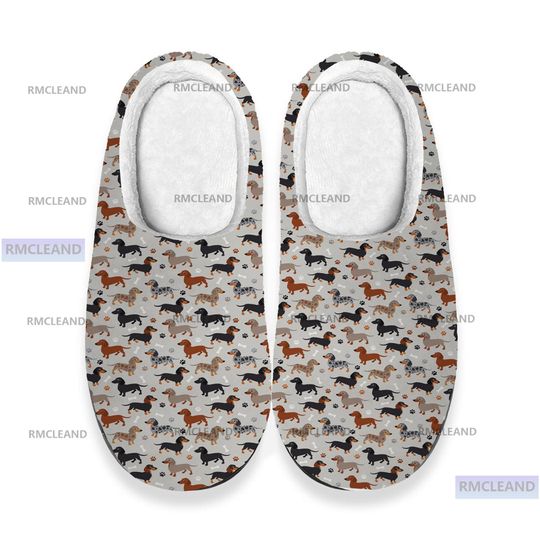 Dachshund 3D All Over Print Slipper, Dachshund Indoor Slipper, Christmas Slipper, Winter Slipper, Home Slippers