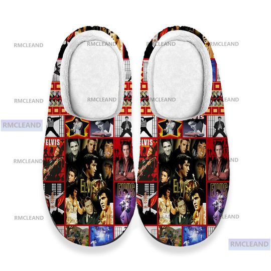Elvis Presley 3D All Over Print Slipper, Elvis Presley Indoor Slipper, Winter Slipper, Christmas Slipper