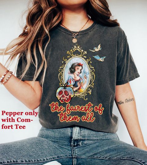 Discover Disney Snow White and The Seven Dwarfs The Fairest of Them All T-Shirt, Disney Princess Snow White Shirt, Disneyland Princess Girl Trip Tee