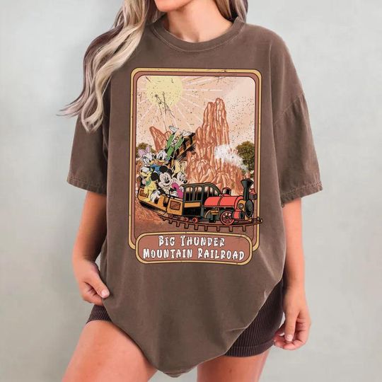 Discover Disney Ride Big Thunder Mountain Railroad Mickey and Friends Shirt, Disney World The Wildest Ride Tee, Disneyland Family Trip Matching
