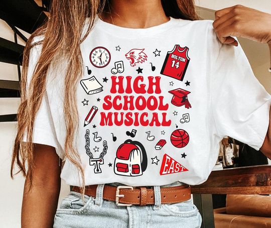 Discover Disney Channel High School Musical Wildcats Logo Icon T-shirt, Disneyland Family Matching Shirt, Disney Troy Bolton East High School Shirt