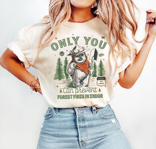 Discover Star Wars Ewok Endor Only You Can Prevent Forest Fires Vintage T-Shirt, Disney Hollywood Studios Trip, Galaxy's Edge Shirt, Ewok Bear Shirt