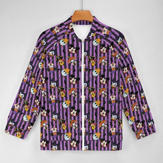 Discover Mickey and Friends Halloween Zip-Up Jacket | Disney Halloween Jacket | Disney Scrub Jacket | Disney Jacket | Disney Nurse Jacket